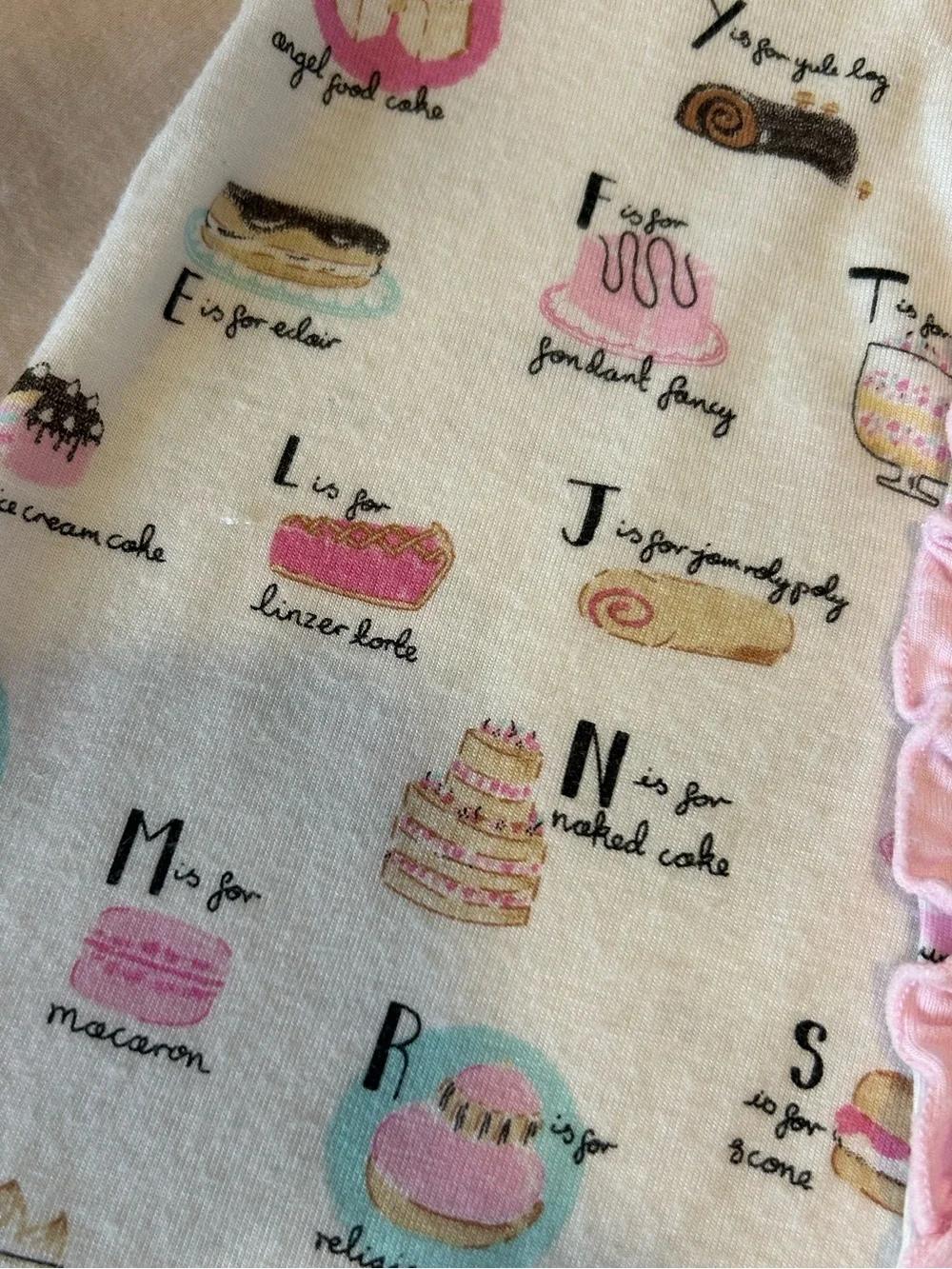 Magnetic Me 0-3M Dessert Alphabet Ruffle Footie Pajamas